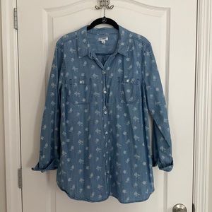 Floral Chambray Button Down